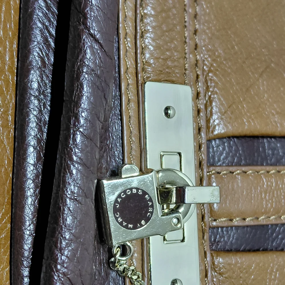 Marc By Marc Jacobs Tan and Brown Leather Laptop Bag